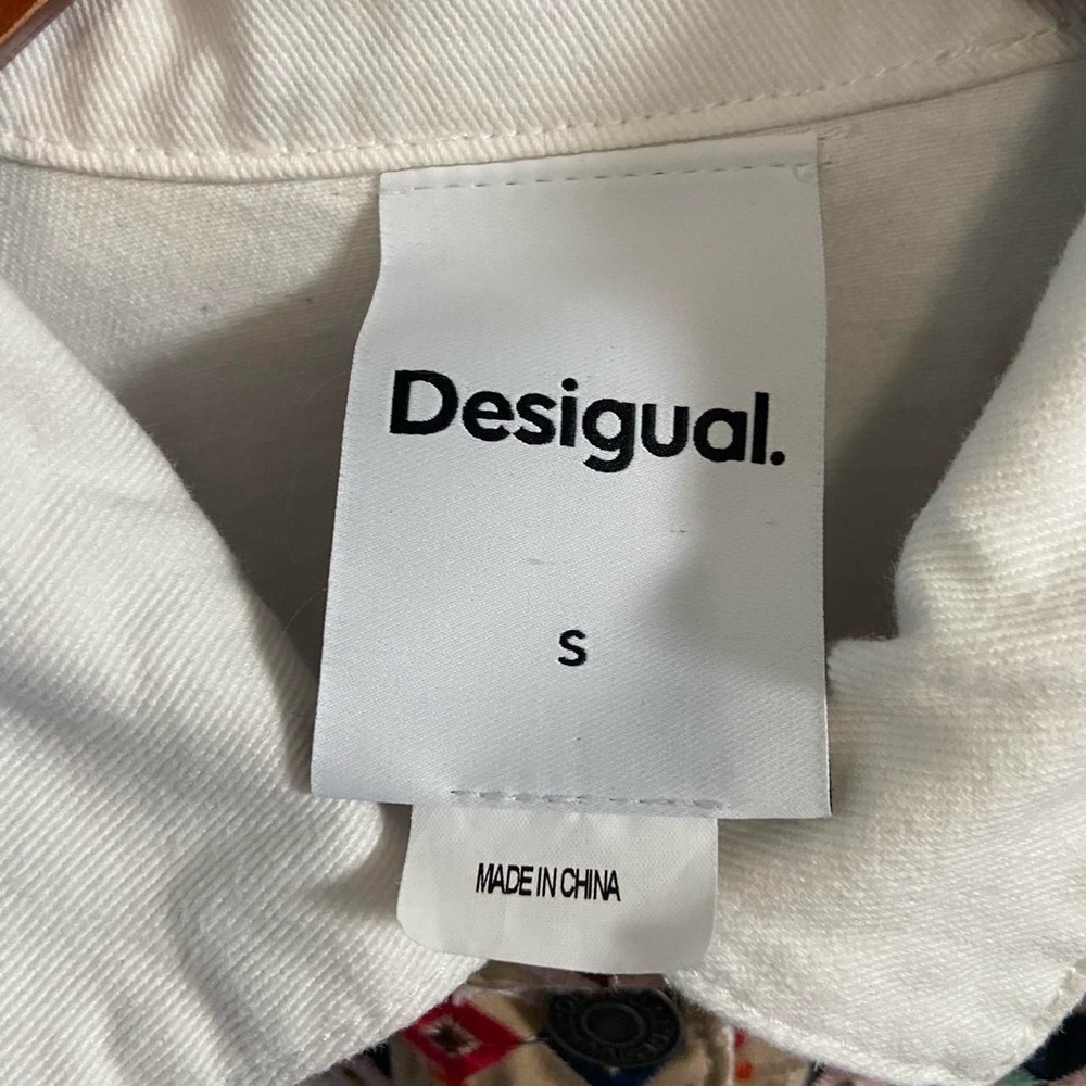Desigual Donis Denim Trucker Geometric Embroidery Jacket - Picture 7 of 9